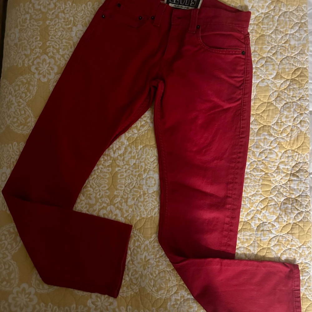 Levi's Men's Vivid Red Skinny Jeans